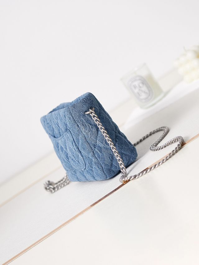 CC original denim small hobo bag AS3830 blue