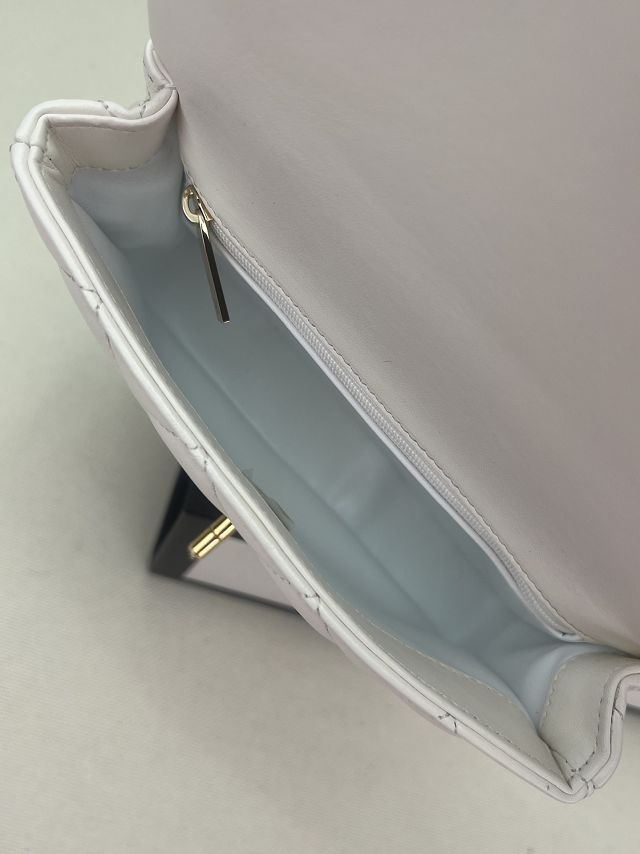 CC original lambskin small top handle bag AS4023 white