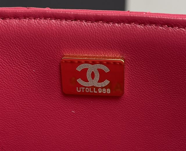 CC original lambskin top handle flap bag AS4141 rose red
