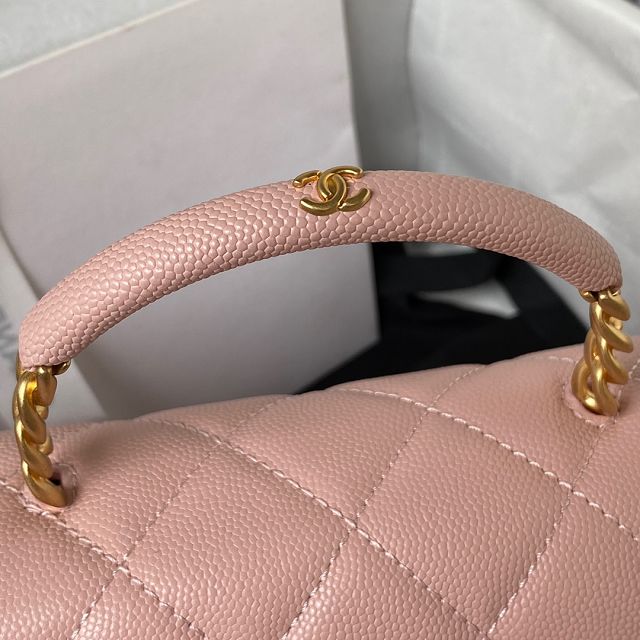 2023 CC original grained calfskin top handle bag AS4008 pink