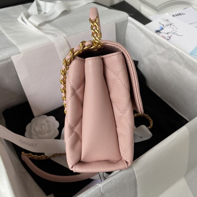 2023 CC original grained calfskin top handle bag AS4008 pink