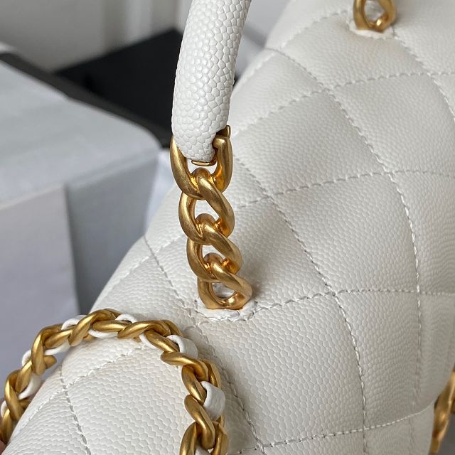 2023 CC original grained calfskin top handle bag AS4008 white
