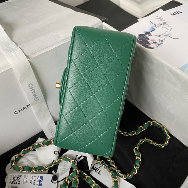 CC original lambskin super mini flap bag A35200 green