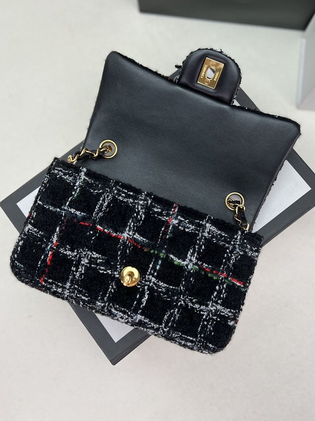 CC original tweed mini flap bag A69900 black