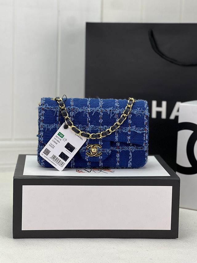 CC original tweed mini flap bag A69900 blue