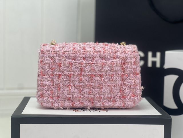 CC original tweed mini flap bag A69900 pink