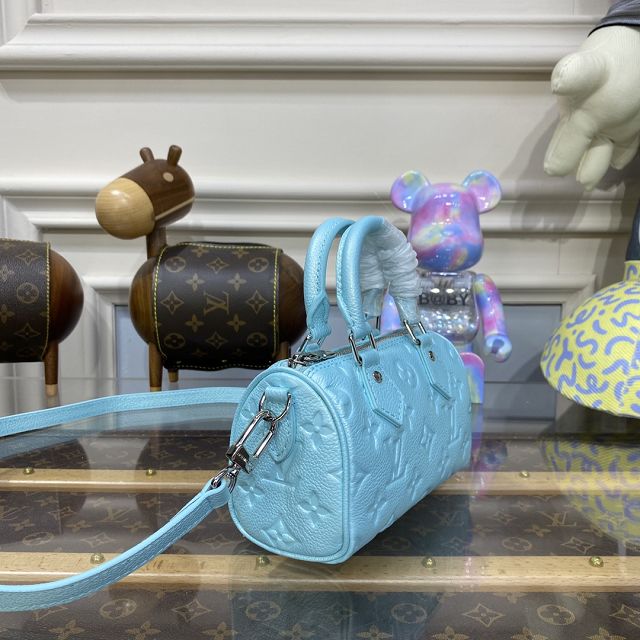 2023 Louis vuitton original calfskin nano speedy M82342 blue