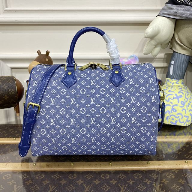 2023 Louis vuitton original denim speedy 30 M95224 blue