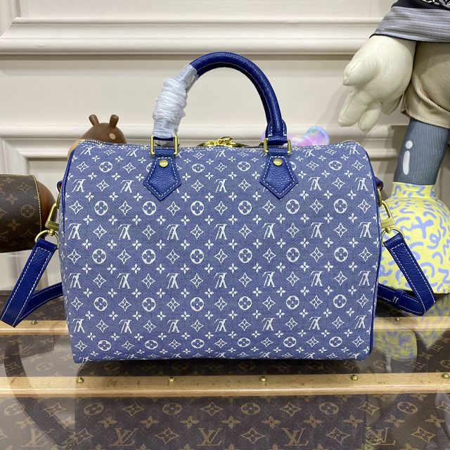 2023 Louis vuitton original denim speedy 30 M95224 blue