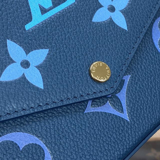 2023 Louis vuitton original calfskin pochette felicie M82349 blue