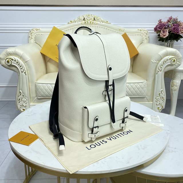 Louis vuitton original calfskin christopher backpack M58644 white