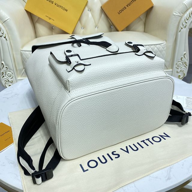 Louis vuitton original calfskin christopher backpack M58644 white