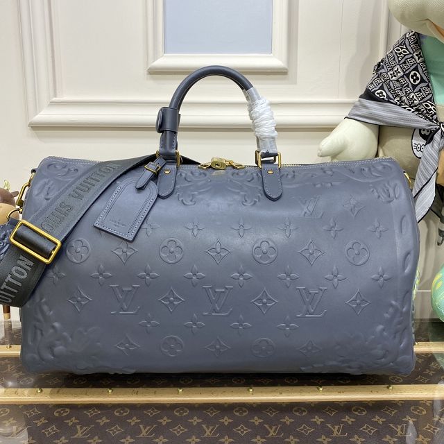 Louis vuitton original calfskin keepall 50 M21845 grey