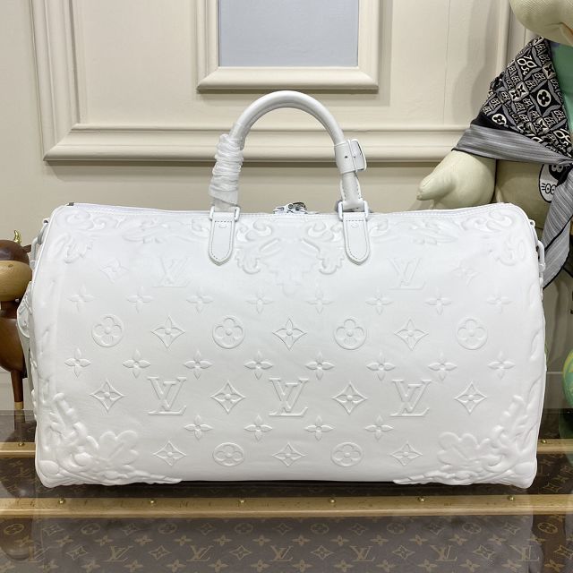 Louis vuitton original calfskin keepall 50 M21845 white