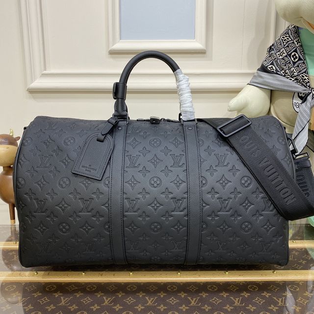 Louis vuitton original calfskin keepall 50 N44810 black	