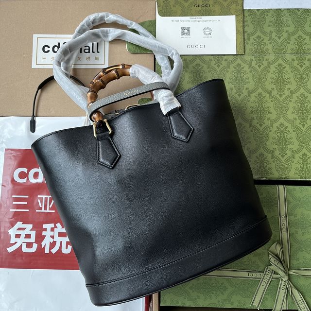 2023 GG original calfskin top handle bag 750394 black