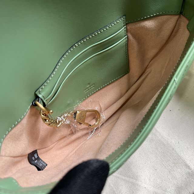 GG original calfskin marmont mini chain bag 746431 green