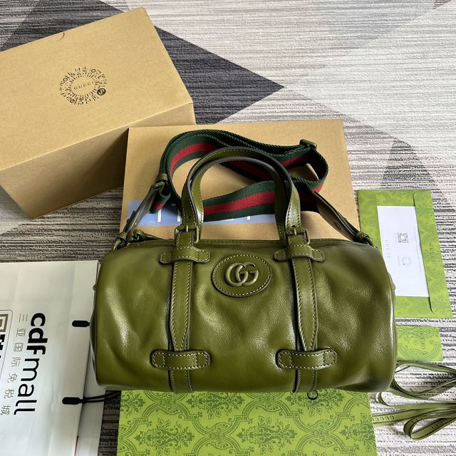 GG original calfskin small duffle bag 725701 green