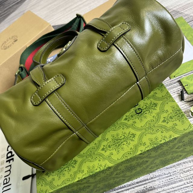 GG original calfskin small duffle bag 725701 green