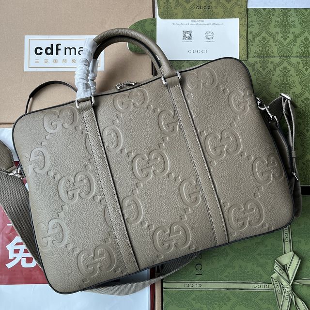 GG original calfskin briefcase 658573 grey