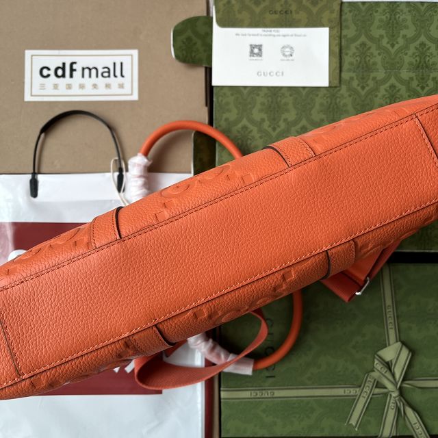 GG original calfskin briefcase 658573 orange