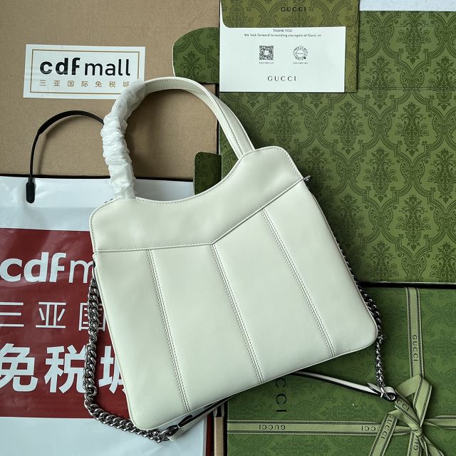 2023 GG original calfskin petite tote bag 745918 white