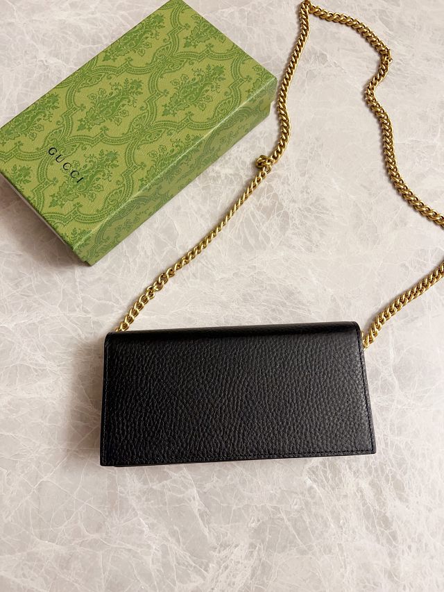 GG original calfskin chain wallet 746056 black