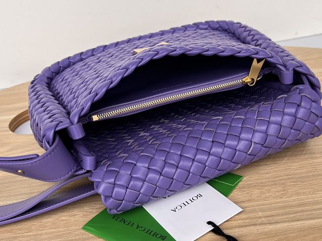 BV original lambskin cobble shoulder bag 709418 purple