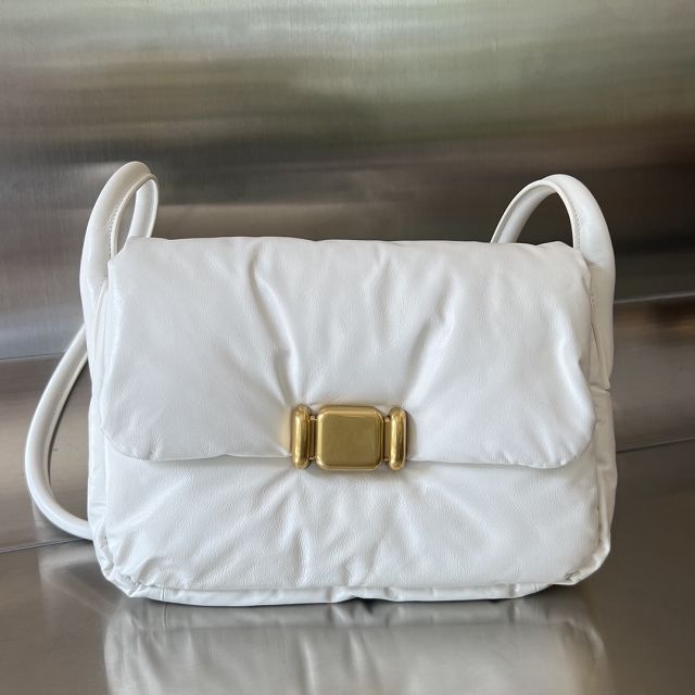 BV original aged calfskin shoulder bag 717237 white