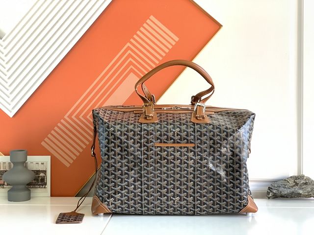 Goyard original canvas&calfskin bowling 45 bag GY0032 black&tan