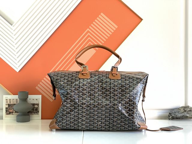 Goyard original canvas&calfskin bowling 45 bag GY0032 black&tan