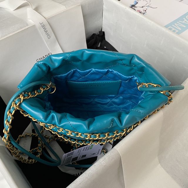2023 CC original calfskin 22 mini handbag AS3980 blue