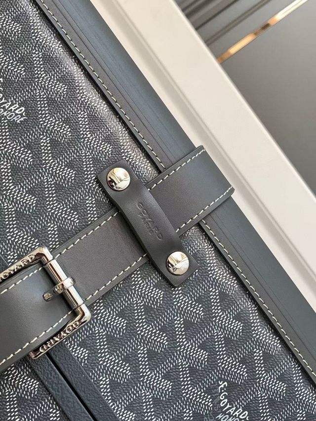 Goyard handmade original canvas&calfskin bourget trolley case GY0033 grey