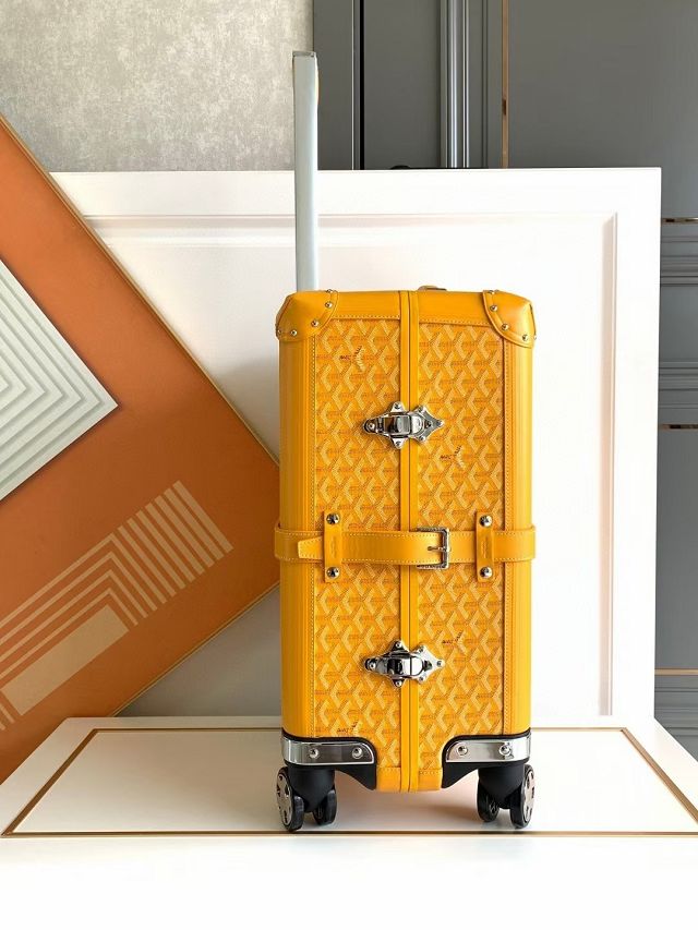 Goyard handmade original canvas&calfskin bourget trolley case GY0033 yellow