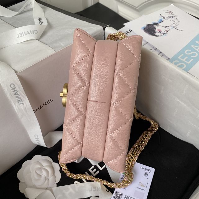 2023 CC original calfskin small flap handbag AS3984 pink