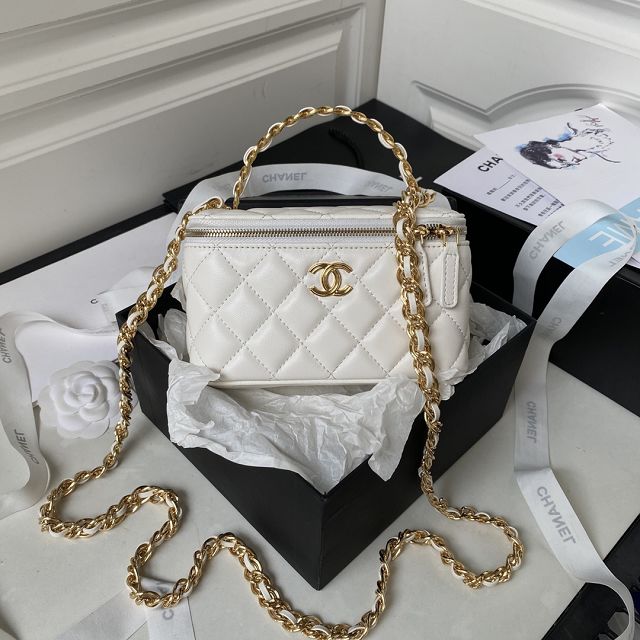 CC original lambskin vanity with chain AP3315 white