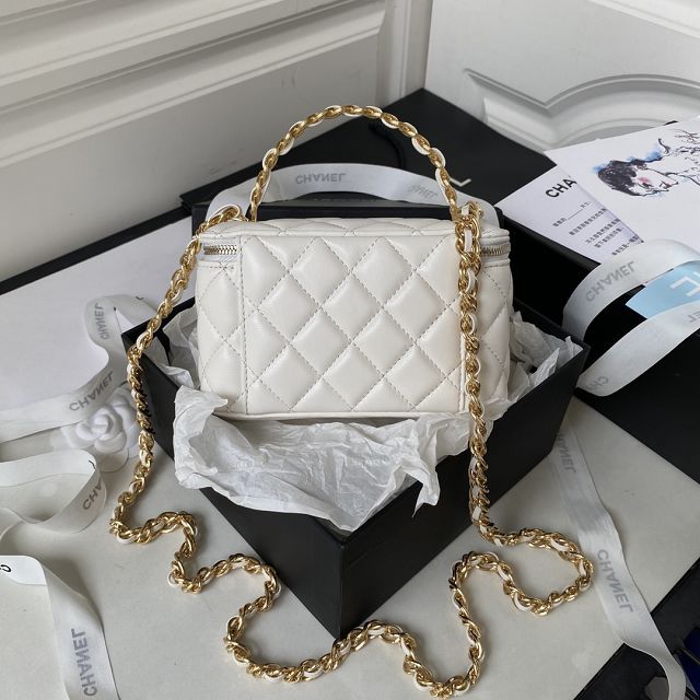 CC original lambskin vanity with chain AP3315 white