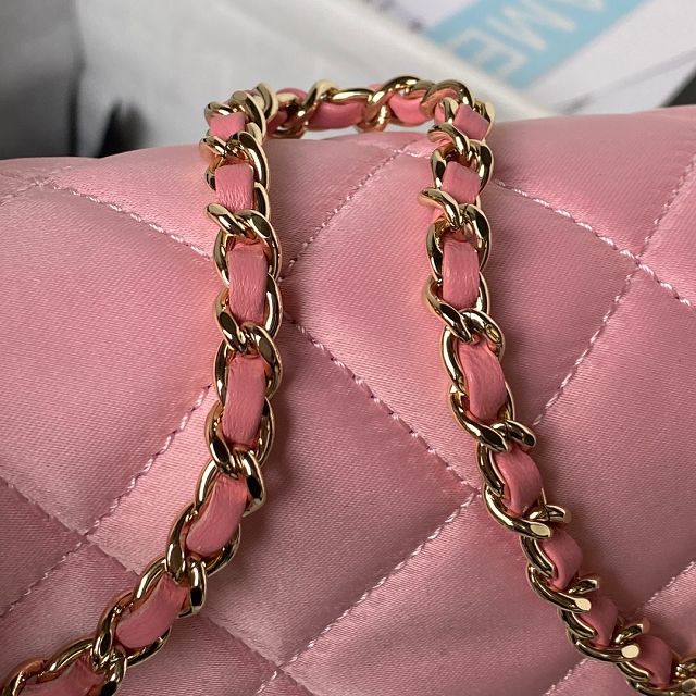 CC original silk clutch with chain AS3791 pink