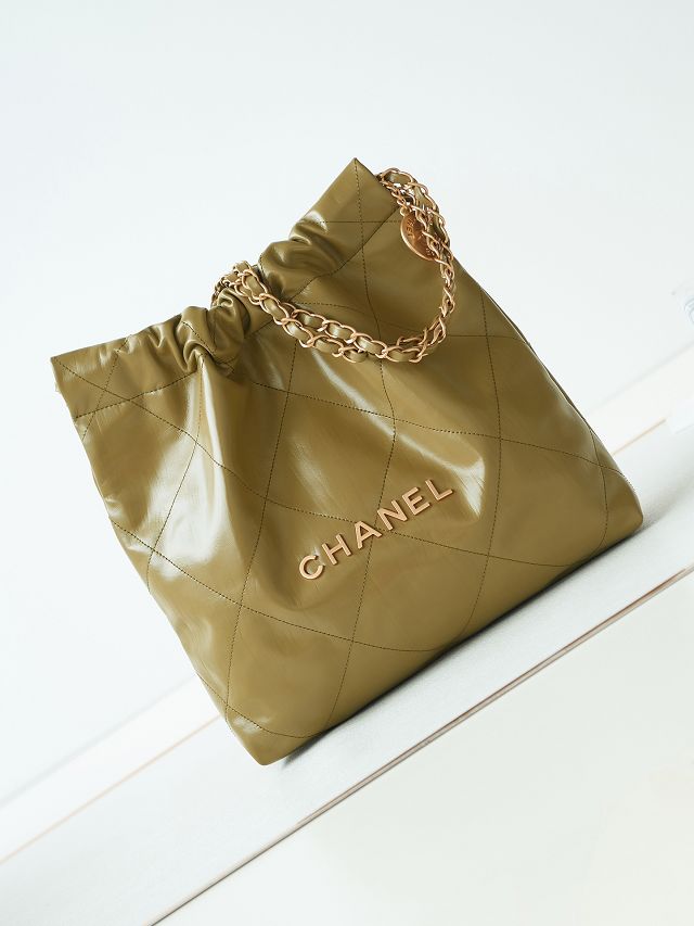 2023 CC original calfskin 22 small handbag AS3260 green
