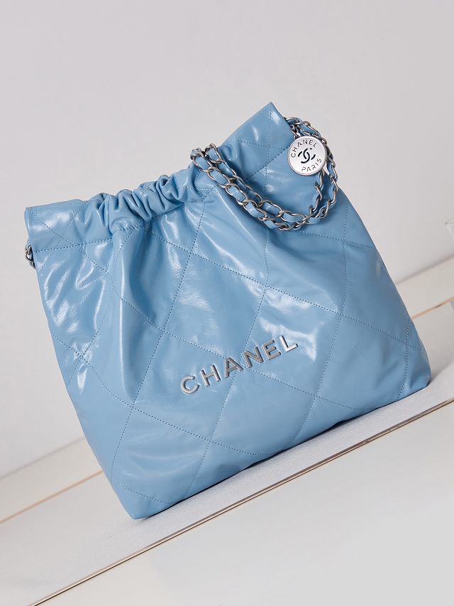 2023 CC original calfskin 22 small handbag AS3260 sky blue