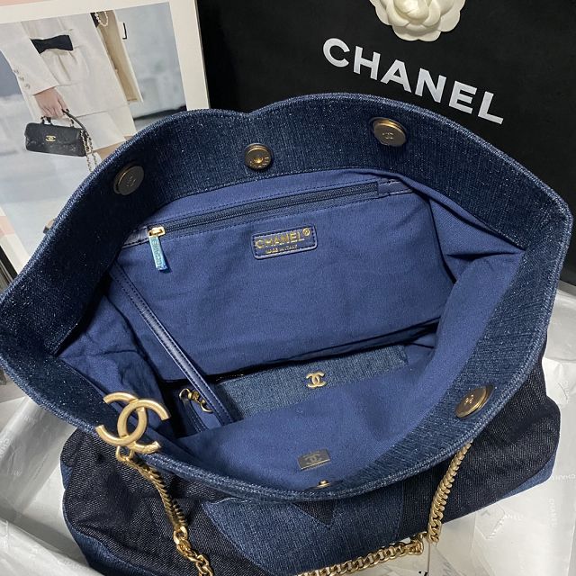 2023 CC original denim large shopping bag AS3857 black