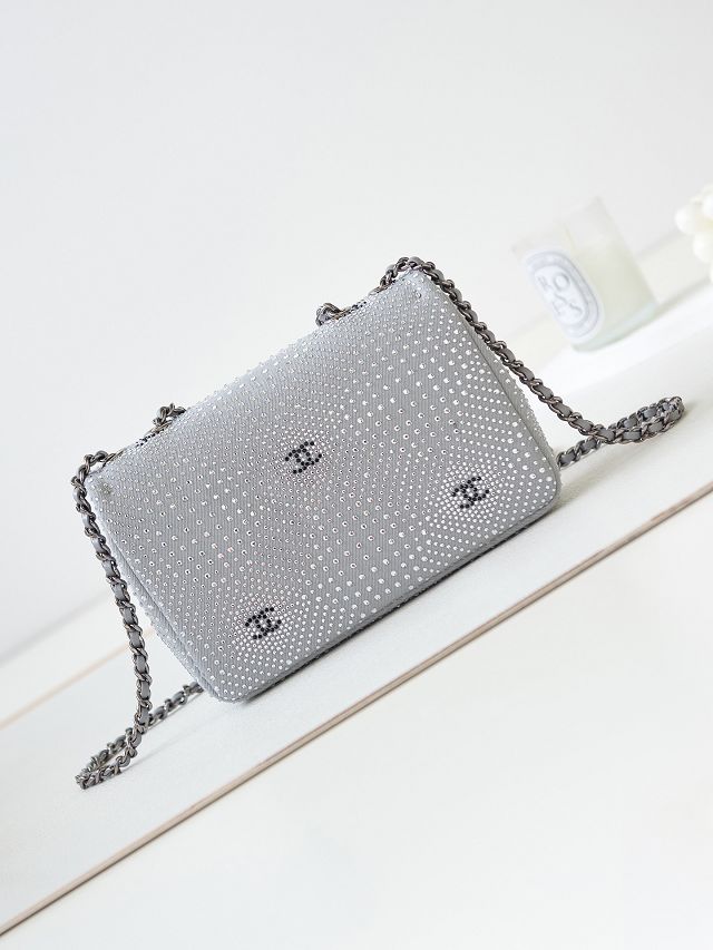 2023 CC original sequins mini flap bag AS3965 silver