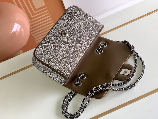 2023 CC original sequins mini flap bag AS3966 gold