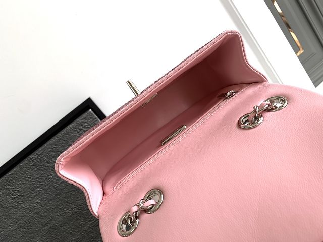 2023 CC original sequins mini flap bag AS3966 pink