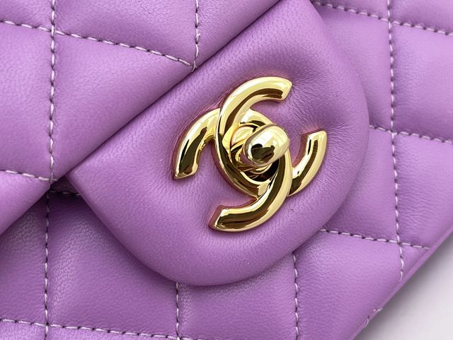 CC original lambskin medium flap bag A01112 purple