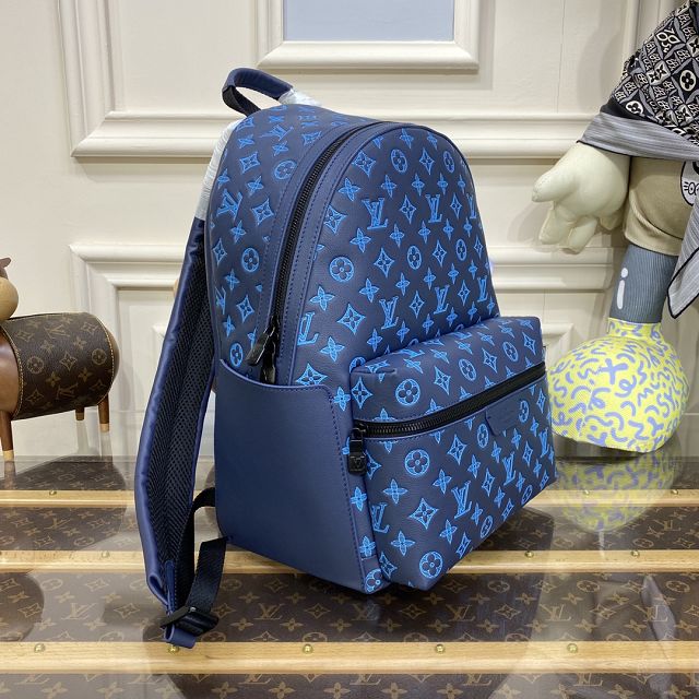 Louis vuitton original calfskin discovery backpack M46557 blue