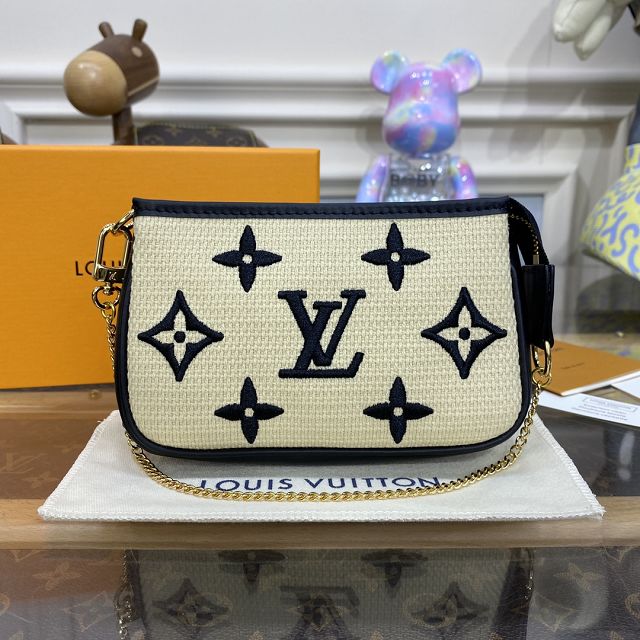 Louis vuitton original lotus cotton mini pochette M82472 black