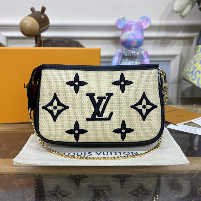 Louis vuitton original lotus cotton mini pochette M82472 black