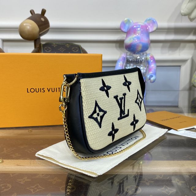 Louis vuitton original lotus cotton mini pochette M82472 black