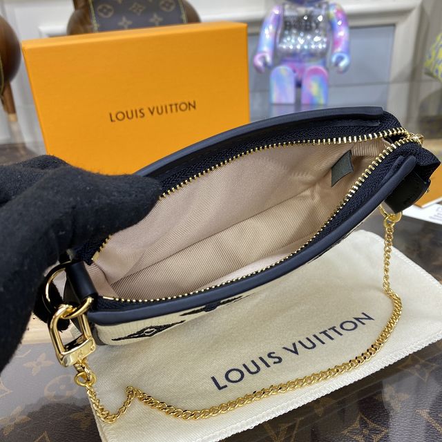 Louis vuitton original lotus cotton mini pochette M82472 black